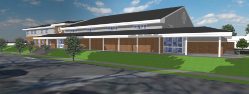 Rendering of middle school building design